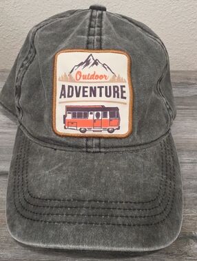 David and Young Gray Washed Dad Hat with Orange Adventure Patch
